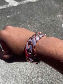 20mm Rose Gold Plated Cuban Bracelets Pulseras Para Hombre High Polish Smooth Thick Cuban Link Chain Bracelets For Men Hiphop Jewelry - 寬度20毫米 - 查看 2