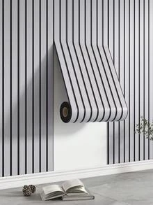 3D Wood Grain Stripe Wallpaper Roll - 118.1" X 15.7", Easy To Cut And Stick, Textured Surface, Perfect For Bedroom, Living Room, Ceiling, TV Background Wall Decor, Wood Wall Decor Wall Decal Wallpaper