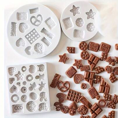 1/3 Paquetes de Juego de Cortadores de Galletas de Silicona, Herramientas de Fabricación de Joyas DIY en Miniatura, Colgantes de Galletas Simuladas, Elaboración de Velas Aromáticas, Decoraciones de Zapatos, Formas Rectangulares, Suministros de Arte