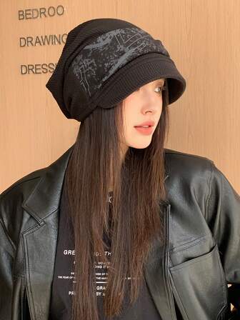 1pc Women's Tie-Dye Pattern Beanie Hat, New Autumn/Winter Warm Knit Cap, Thick Casual Minimalist Style, Breathable, Distressed Look, Suitable For Autumn/Winter Daily Wear, Walking, Shopping