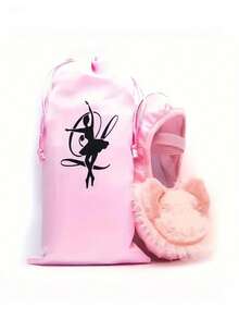 1pc Pink Satin Ballet Shoe Bag With Drawstring Closure - Lightweight & Compact Dance Shoe Storage Bag, Easy To Clean, Perfect For Backpack Or Handbag, Home Storage