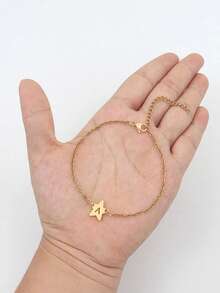 1pc Fashion Cross Initial Bracelet Men Gold Color Stainless Steel Cuban Chain Bracelets For Men