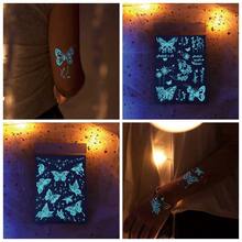 1PCS Glow-In-The-Dark Temporary Tattoos  Waterproof Long-Lasting Fake Tattoos Halloween Costume Tattoo Decorations Festival Glow Tattoo Stickers Birthday Party Custom Tattoos Party Sparkle Fake Tattoos Removable Butterfly Tattoo Stickers Multi-Color Glow Tattoos - ngẫu nhiên - Xem 4