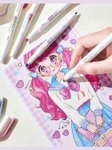 5 قطع/مجموعة أقلام تحديد ناعمة الألوان، تصميم رأس مائل، ألوان مائية، لا تنزف، مناسبة للمفكرة والكتاب المقدس والمخطط والملاحظات والبالغين والأطفال والطلاب والمكتب ولوازم التعلم