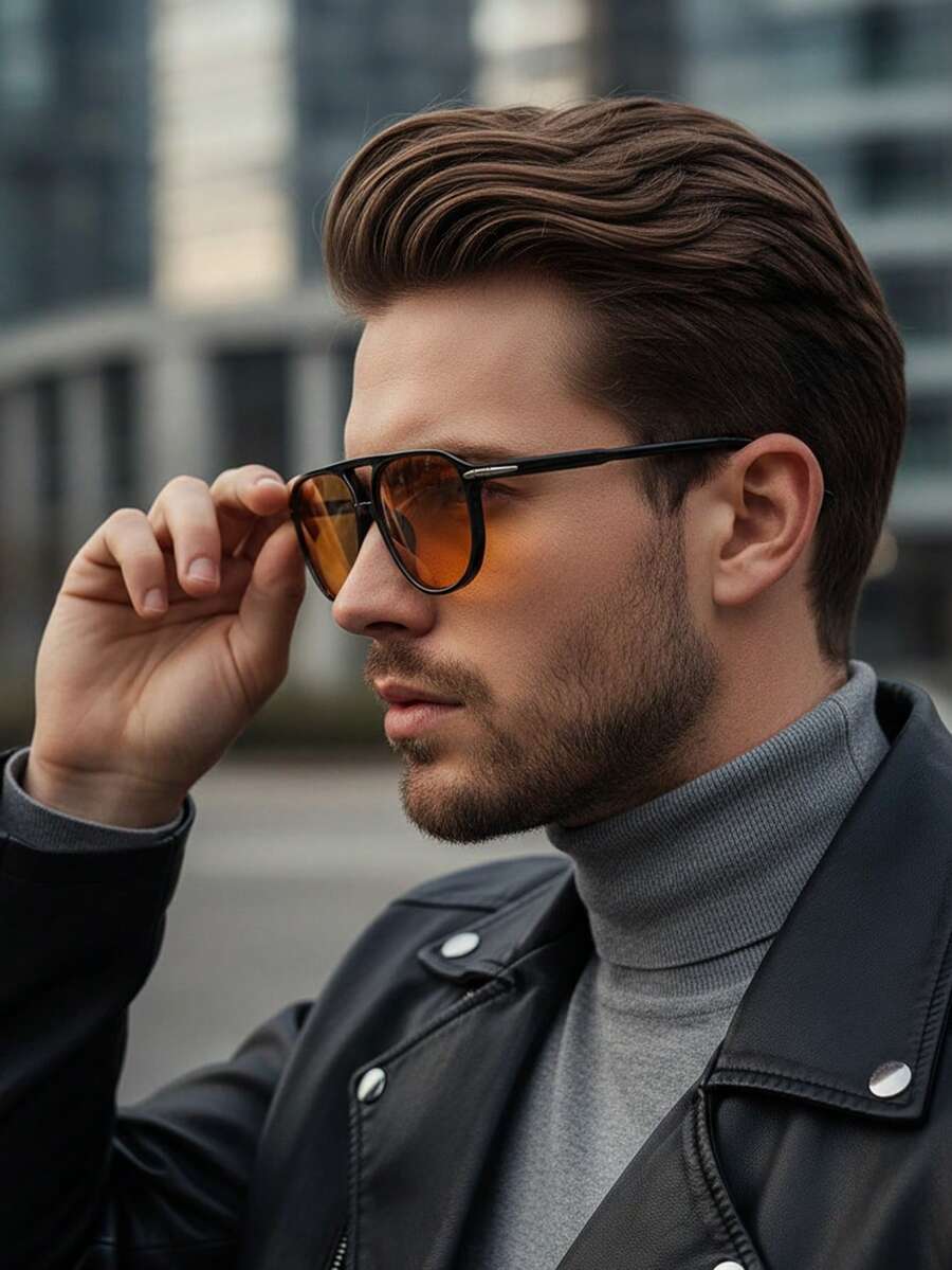 1 件男女通用复古方形时尚眼镜 - 简约双桥设计，黑色镜框和镜片，适合派对、拍照和休闲装，派对眼镜，现代简约，耐用眼镜