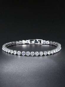1 Piece Men's Hip-Hop Diamond Bracelet, Sparkling, Unisex Micro-Inlaid Zirconia Bracelet, Suitable For Daily Wear, Exquisite Gift - Multicolor - View 2