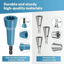 Herramienta  de alambre para taladro, tuerca de alambre  de alambre Herramienta de pelacables con de portabrocas de 14 pulgadas Herramientas de desmontaje rpido, conector de - Verde-3 piezas - Ver 5