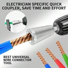 Herramienta  de alambre para taladro, tuerca de alambre  de alambre Herramienta de pelacables con de portabrocas de 14 pulgadas Herramientas de desmontaje rpido, conector de - Amarillo: 3 unidades. - Ver 9