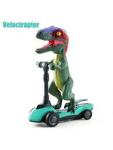 3+ Years Old Boys Dinosaur Shaped Finger Skateboard Toy, Dinosaur Theme Children Gift Set, Kids Birthday Party/Christmas/Halloween/Children's Day/New Year/Easter Gift - Multicolor - View 6