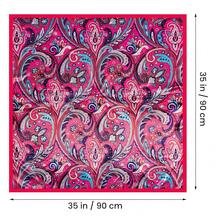 Mulberry Silk Scarfs Small Square Scarfs For Women 21" X 21" Lightweight Square Satin Head Scarf Neck Scarves{"Size_name":"35\"","Color_name":"Rose"} - 玫瑰英吋 - 查看 3