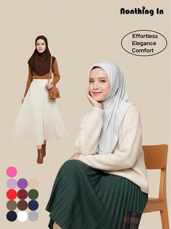 Amira Hijab For Girl & Teens – One Piece Slip-On Hijab, Instant Pull-On Muslim Headscarf, Soft Breathable Modest Head Cover For Everyday, School & Prayer