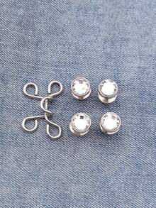 8件装裤腰收紧器，可调节牛仔裤腰收紧器，女士时尚金属纽扣别针，可调节腰带扣，无需缝纫可拆卸，隐形腰带，裤腰收紧器，持久耐用的快速腰带调节器，无缝即时贴合提升器，时尚腰部调节 | 简约设计 | 耐用连接器，牛仔裤腰部调节器 - 彩色 - 查看 15