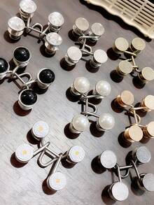 8件装裤腰收紧器，可调节牛仔裤腰收紧器，女士时尚金属纽扣别针，可调节腰带扣，无需缝纫可拆卸，隐形腰带，裤腰收紧器，持久耐用的快速腰带调节器，无缝即时贴合提升器，时尚腰部调节 | 简约设计 | 耐用连接器，牛仔裤腰部调节器 - 彩色 - 查看 17