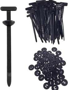 升级版尼龙通用扎带扣，多功能尼龙夹，抗紫外线汽车拉链领带夹，适用于汽车挡泥板、保险杠、后备箱和家庭使用（50 件） - 彩色 - 查看 2