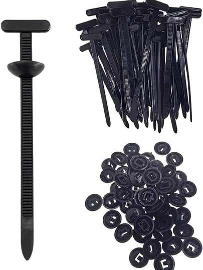 Hebillas de amarre de nailon universales mejoradas, clips de nailon multifuncionales, clips de amarre de cremallera resistentes a los rayos UV, adecuados para guardabarros, parachoques, maleteros de automóviles y uso doméstico (50 piezas)