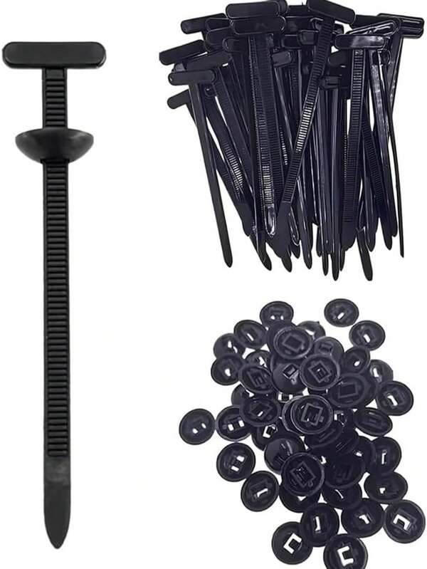 Aufgerüstete Nylon Universal Kabelbinder Schnallen, multifunktionale Nylon Clips, UV-beständige Auto Reißverschluss Bindeclips, geeignet für Autokotflügel, Stoßstangen, Kofferräume und Heimgebrauch (50 Stücke)