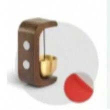 Brass Bell Letter C-Shaped Dopamine Wind Chime, Wooden Magnetic Suspension Doorbell, Housewarming Gift Ornament