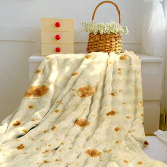 TOPSSCTR 1 pieza Manta divertida y acogedora con diseño de panqueque - Estilo contemporáneo, lavable a máquina, manta de franela para todas las estaciones con diseños únicos de comida - Perfecta para sofá, cama o decoración de cocina, manta decorativa | Diseño de comida alegre | Manta de textura suave, decoración de comida