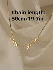 1pc Boxed Name Plate Necklace Chain Set Customized Name Jewelry Family Necklace Gift For Wife