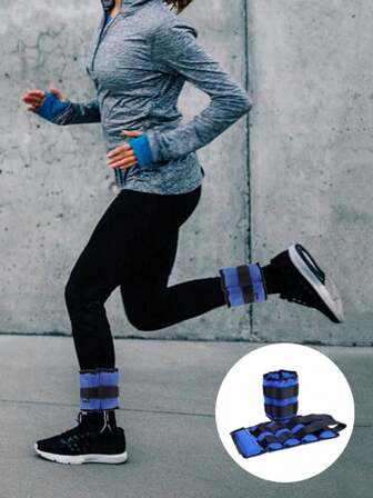 2pcs Adjustable Wrist & Ankle Weights, Unisex, Modular Leg Resistance Bands For Knee And Thigh Exercises, Suitable For Running, Walking, Aerobics, Gym, Yoga, Can Attach Sandbags