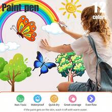 1 pieza Marcador de pintura a prueba de agua para neumáticos, marcador permanente de graffiti para neumáticos, marcador de pintura indeleble, marcador de retoque para neumáticos de automóvil, marcador de graffiti multicolor DIY