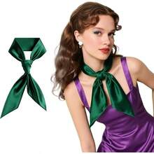 Pañuelo cuadrado de gasa Seawhisper, bufanda para el cuello para mujeres - Satén verde oscuro - Ver 8