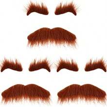 WILLBOND 3 Sets Halloween Self Adhesive Fake Eyebrows Beard Funny Moustache Kit for Halloween Costumes Party Cosplay Props - como en la foto - Ver 2