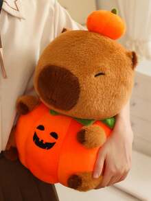 1 szt. pluszowa lalka z popcornem, frytkami i kapibarą, prezent świąteczny dla przyjaciół, prezent z kapibarą na zakończenie studiów doktoranckich, lalka z kapibarą w formie ciasta i deseru, dekoracja z dyni i nietoperza na Halloween