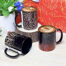 1 chiếc cốc cà phê/ly gốm in hình động vật, dung tích: Xấp xỉ 11 oz, cốc nước đa năng, họa tiết da báo, họa tiết da rắn, món quà lý tưởng cho Giáng sinh, Ngày lễ Thánh Patrick, Lễ Phục sinh, Ngày lễ tình nhân, Ngày của cha và Ngày của mẹ khi trở lại trường - Đen và trắng - Xem 8