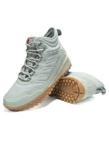 baasploa Zapatos deportivos con suela gruesa y forro de felpa para mujer - Un artículo de moda imprescindible para el invierno al aire libre, Botas de mujer con cordones para exteriores, Botas de trabajo de viaje de moda y cómodas de cuero antideslizante de alta, Zapatos de mujer, Zapatos deportivos con suela gruesa, Botas de invierno, Zapatos de mujer, Botas de felpa, Zapatos de cuña, Zapatos de paz, Zapatos deportivos de marca, Zapatos casuales