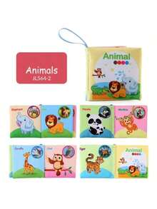 Montessori Sensory Book Set - 6-In-1 Washable Cloth Book With Crinkle Pages & Chewable Teether | Infant Toy For 0-12M - Multicolor - View 16