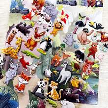 4/10pcs Set Cute Little Animal Bubble Stickers, 3D Dimensional Scrapbook Handmade Decorative Stickers, DIY Self-Adhesive Pictures.