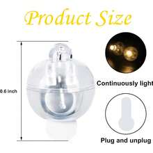 130/60/30pcs Mini Lights,Long Standby Time Waterproof LED Balloon Light,Battery Powered,Ball Lamp For Balloon Paper Lantern Birthday Party Christmas Halloween (Warm) - 暖黃色 - 查看 8