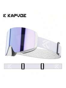 Kapvoe 雪镜时尚滑雪太阳镜护目镜单板滑雪防雾面罩男女款眼镜套装防护眼镜雪地摩托冬季 - 彩色 - 查看 4