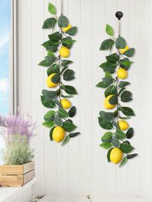 1/3 piezas Decoración navideña artificial Planta de vid de limón con hojas verdes, material de fibra de poliéster, 63 cm/24.8 pulgadas, planta artificial, flor artificial, decoración de habitación, decoración de mesa, decoración de jardín, suministros de decoración de habitación, decoración de restaurante, decoración de cuatro estaciones, decoración de temporada de bodas, decoración de temporada de graduación, decoración del hogar.