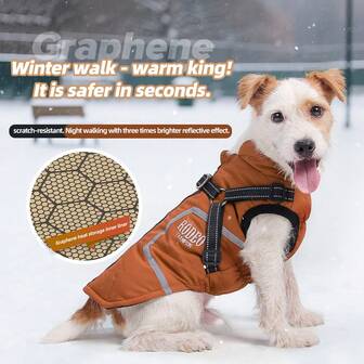 1pc Pet Dog Winter Warm Jacket, Anti-Scratch Reflective Safety Nighttime Outdoor Windproof Insulated Coat For Small/Medium Dogs
