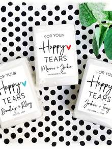 For Your Happy Tears Tissues - Custom Tissue Favors For Graduation - Personalized Tissue Packs + Labels - Tissue Stickers - Wedding Tissues ,Forever Love, Class Of 2026, Wedding Accessories, Personalized Gift - Multicolor - View 2
