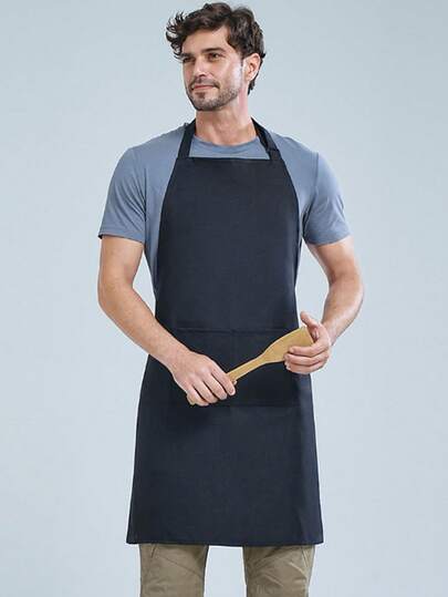 1pc Waterproof & Stain Resistant Solid Color Apron, Fashionable For Kitchen, Home, Restaurant, Baking, Cooking