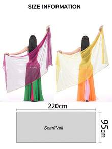 Leichte Damen Chiffon Handtücher mit Pailletten Saum - Bauchtanz Hüfttuch Schal Schleier