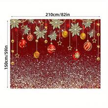 خلفية بانر ديكور عيد الميلاد، تتميز بخلفية حمراء لعيد الميلاد مع رقائق الثلج والزينات المعلقة، متعددة الاستخدامات، ديكور حفلة متعدد الأغراض، قماش خلفية عيد الميلاد، متوفر بأحجام مختلفة، مسطح 2D.