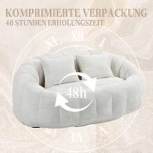 Sitzsack Sofa | Bequeme Sitzsack Couch mit Hoher Rückenlehne für Erwachsene & Kinder | Langlebiger Lounger für Indoor & Outdoor, Garten, Wohnzimmer | Weicher Chenille Bezug in Beige