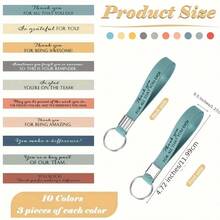 [Set de 30 llaveros inspiradores] Set de 30 llaveros de silicona inspiradores - Citas de aprecio a los empleados y motivación de equipo - Anillos de llaves de plástico y metal para regalos a compañeros de trabajo y personal; Citas de energía positiva como "Suficientemente bueno", "Fuerte, hermoso, amado y apreciado" - Colores suaves (rosa, azul, verde, morado, naranja)