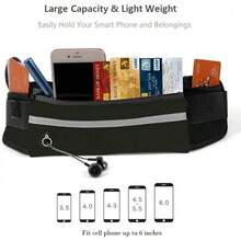 Deportiva Impermeable Negra Original para Correr Cangurera Sport Running Invisible para Hombre y Mujer Cinturon Ajustable Ejercicio Riñonera para Running Gimnasio Ciclismo Escalar - Negro - Ver 5