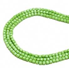 1 String 4/6mm Square Semi Finished Bead String Glass Crystal Spacer Loose Beads For DIY Jewelry Making - 果綠色 - 查看 2
