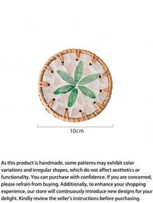 一款多色DIY圆形杯垫，一款北欧风手工藤编杯垫，一款贝壳形杯垫，兼具吸水、防冻和隔热功能。适用于派对、聚会、酒吧、家居和办公室——自然简约，是送礼佳品，也是送给男士的个性化创意礼物，性价比极高。 - 彩色 - 查看 4