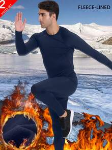 男士保暖内衣套装、户外运动跑步保暖内衬衬衫、秋冬户外滑雪打底衫套装、保暖睡衣保暖衬衫、寒冷天气保暖内衬套装