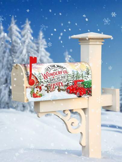 1 peça Capa para Caixa de Correio de Feliz Natal no Tamanho Padrão de 21x18 Polegadas para Decoração de Jardim e Quintal, Decoração de Natal