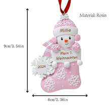 1 pièce Ornement de Noël pour bébé première fois 2025 - Ornements personnalisés pour bébé avec nom, mon premier ornement de Noël personnalisé, décorations de Noël pour sapin de Noël, cadeaux de Noël pour bébé fille (guirlande - rose)