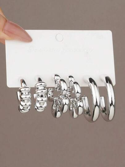 1 Set de 3 pares de aretes de moda exagerados de acrílico con diseños geométricos de moneda, corazón y flor vintage, adecuados para mujeres, Día de la Madre, San Valentín, Navidad, Año Nuevo y uso diario