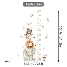 BRUP 2/6 张波西米亚风动物生长图表墙贴，长颈鹿大象狮子熊兔子带身高测量贴花，育儿室墙壁艺术，可移除自粘婴儿房装饰，万圣节圣诞节礼物 - 彩色 - 查看 13